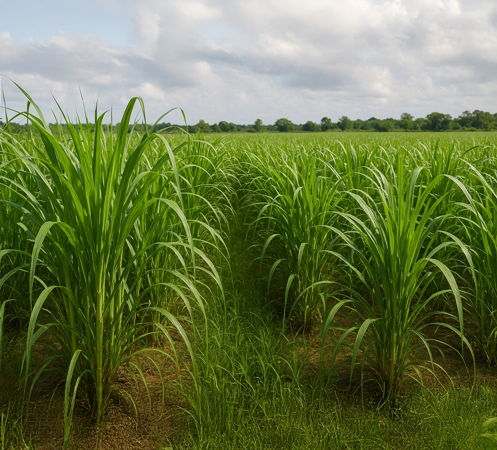 Sugarcane and Napier grass feedstock